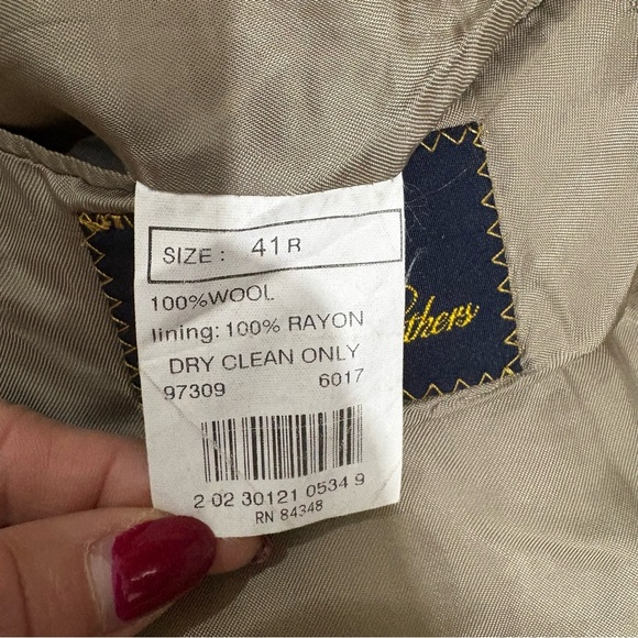 Brooks Brothers Men’s Sport Coat Jacket 41R 100% Wool Beige Brown Made In Italy - Picture 8 of 13